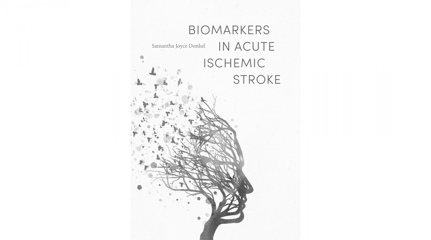 Omslag proefschrift 'Biomarkers in acute ischemic stroke'